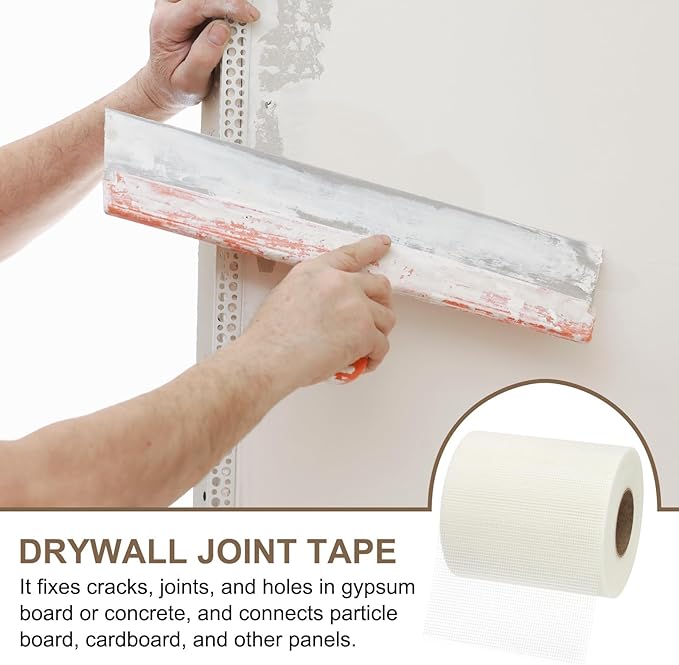 PATIKIL Drywall Repair Mesh Tape, 8 inch x 328 ft Fiberglass Repair Patch Self-Adhesive Dry Wall Joint Tape 9 Mesh Wall Hole Crack and Seam Patch, White