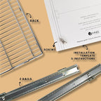 HOLDN’ STORAGE Pull Out Cabinet Organizer - Heavy Duty Steel with Smooth Slide-Out Drawers, Chrome Finish - 14" W x 17" D Basket, Fits 15.25" Cabinet Opening