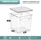 Sorbus Small Plastic Storage Bins (4 Pack) – Clear Bins for Kitchen, Pantry, Fridge, Cabinet, and Refrigerator – Stackable Storage Containers for Home Organization