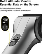 HOTO Flexi™ Cordless Electric Spin Scrubber, Adjustable Angle, Extendable Handle, Smart Display, IPX7 Waterproof, Powerful Cleaning Scrubber with 8 Replaceable Brush Heads, for Bathtub, Bathroom, Tile