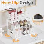 Under Sink Organizer Storage 2-Tier Heavy Duty Metal Pull Out Cabinet Organizer Slide Out Sink Shelf Organizer Height Adjustable, Multi-Purpose Storage Shelf for Kitchen Bathroom (White, 1 Pack)