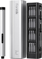 Fanttik E1 Max Electric Screwdriver, Mini Precision Screwdriver Set, 50 Magnetic Bits, Magnetic Storage, 5/32‘’Hex, Repair Tool Kit for Electronics Phone Camera Laptop Watch (Silver)