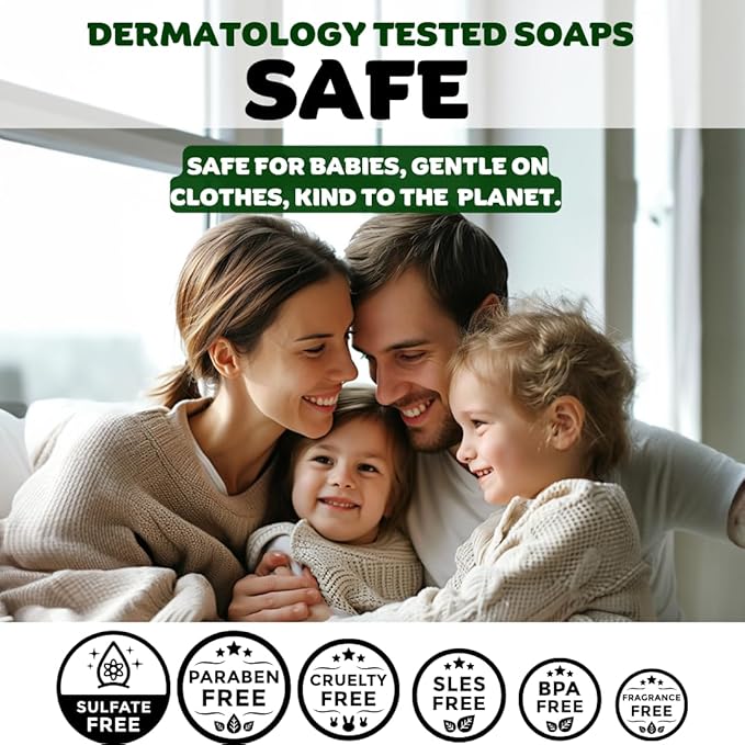 Organic Laundry Soap Bar with Coconut for Sensitive Skin - Delicate Stain Remover Clothes, Underwear, Collar - 9 PCS