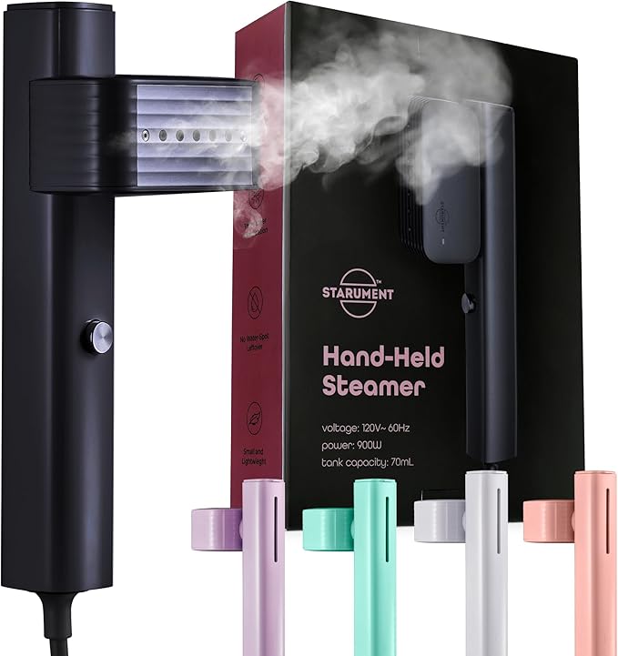 Portable Steamer for Clothes, Professional Handheld Garment Steamer 15s Fast Heat-up, 70ml Water Tank, 900W Mini Steam Iron for Home and Travel