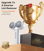 TORRAS Dual-Head Fabric Shaver, Longest Durability & 50ml Large Capacity Rechargeable Lint Removers to Remove Pills, 6-Leaf Blades Defuzzer, Electric Shaver for Clothes Couch Furniture, Pearl White