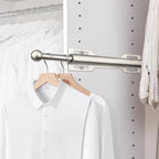 FIRJOY 12" Valet Rod for Closet Pull Out (1 Pack, Brushed Nickel)