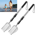 POILKMNI New Upgraded 2 Pcs Shark Tooth Sifter, Beach Sand Sifter, Sand Scoop Shell Scooper for Beach Scoop Shovel Sifter Tool for Picking Up Shells, Shark Tooth Sifter Dipper