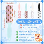 Hushee 40 Pcs Bulk Mini Lint Roller for Pet Hair and Clothes Lint Roller Travel Size Removers Sticky Removing Tool for Travel, Gift Bags, Furniture, Car Seat