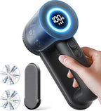 Rechargeable Fabric Shaver & Pill Remover, 3-Speed Electric Lint Remover with LED Display & 6 Blades, for Couch, Sofabed, Clothes, Sweaters, Blankets, Furniture - Black