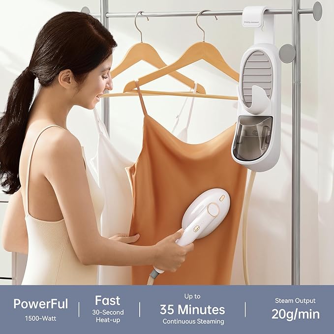 Steamer for Clothes, 1500W Large Soleplate Clothes Steamer Iron, Detachable 400ml Water Tank Garment Steamer Professional Steam Iron, 20s Rapid Heat Up Fabric Wrinkles Remover and Auto-Off