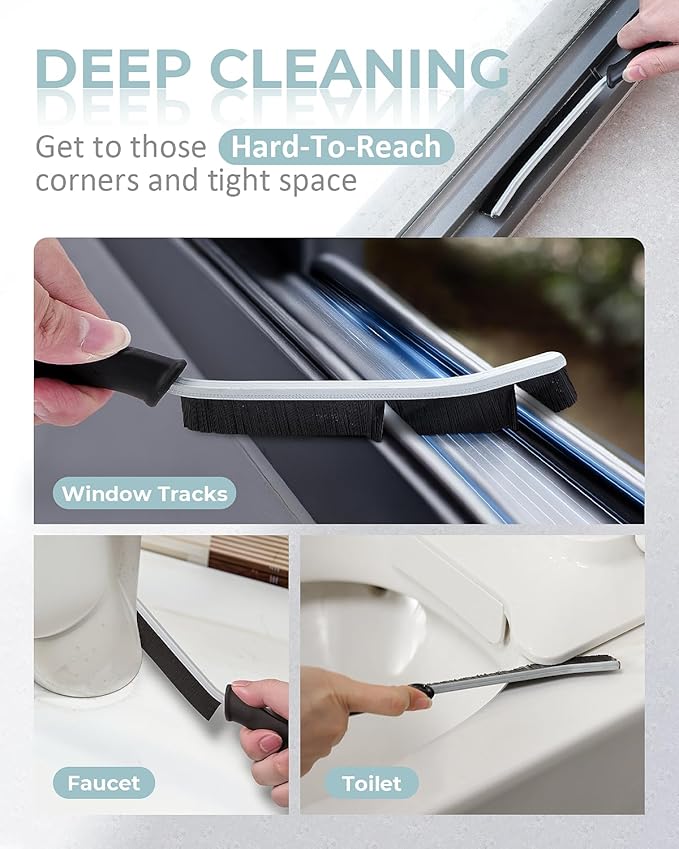 SXhyf Crevice Cleaning Brush - Grout Scrub Brush, House Cleaning Supplies, Gap Cleaning Tools, Home Essentials, Gifts for Women Men, Hard Bristle Crevice Cleaner Brush for Household Use, Bathroom