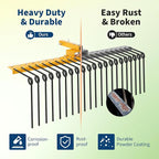 48 Inch Durable Pine Straw Rake Powder Coated Steel Landscape Rake Fits 2" Receiver for Lawn Tractors or ATV/UTV, Orange