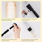 Lambswool Duster Extendable 31-55 Inch, Natural Electrostatic Feather Duster for Cleaning with Aluminum Extension Pole Reusable for High Ceilings, Fans, Blinds, Furniture, Interior & Roof Dusting