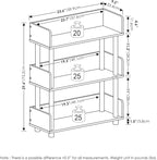 Furinno TURN-N-TUBE Display Shelf, 3-Tier Storage Shelves with Side Panels, Open Shelves Book Shelf with Rounded Corner Top Edges, for Organization and Storage, Living Room, Home Office, Espresso