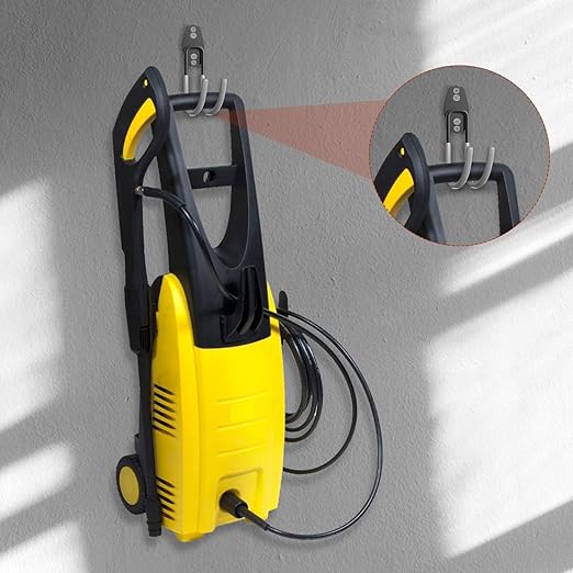 3-H Garage Wall Hooks 10 Pack, Heavy Duty Garage Hooks with Extra Welding Spots, Wall Mount Storage Organizer for Hanging Garden Lawn Tools, Chair, Shovel, Blower, Toolkit (Grey)