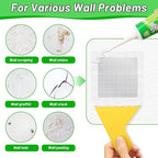 Mckanti Drywall Repair Kit - Spackle & Patch for Wall Holes, Includes 4 Pcs Drywall Patch, Sandpaper, Scraper