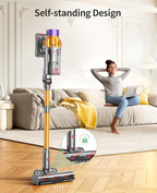 Cordless Vacuum Cleaner, 600W 50KPA 65Mins Cordless Stick Vacuum Cleaner With Touch Screen, Self-Standing,Wall Mount Charging, Handheld Vacuum Cleaners for Home/Pet Hair/Carpets/Hard Floors(X7A)