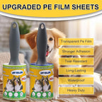 Lint Rollers 2 Pack for Pet Hair 500 Sheets Extra Sticky Pet Hair Remover for Clothes Furniture Carpet Cleaner Cars Dogs Travel-Friendly Grip Handle