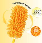 Reusable Duster Refill Compatible with Swiffer Duster Kit - Pet Heavy Duty Duster Refills Fit for Swiffer Extended Handle Duster - Microfiber 360 Duster Refills for Dusting Cleaning, 4 Pack