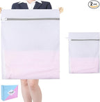 Mesh Laundry Bags, Mesh Wash Bags, Durable Mesh Structure with Strong Zipper, Suitable for Underwear, Delicate Clothes, Pants, Shoes, Socks Washing (Honey mesh, Extra Large 24*36in+36*44in)