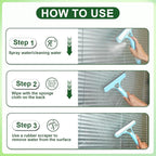 3 in 1 Window Cleaning Scraper, Window Squeegee with Sprayer, Window Cleaning Scraper for Windows, Walls, Car Windshields, Bathrooms, Kitchens, All-Purpose Window Cleaner Tool (Blue)