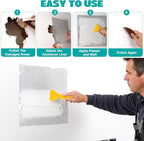 3Pcs Drywall Repair Kit Large Hole, 12 x 12in Self-Adhesive Drywall Patch Kit with Sandpapers & Scrapers, Wall Repair Patches for Big Holes & Cracks, Quick Fix for Ceiling Bathroom Wall Damage