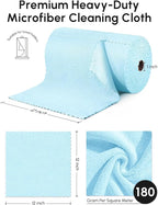 Microfiber Cleaning Cloths Roll, 75 Pack Tear Away Microfiber Towels Roll, 12" x 12" Lint Free Rags, Reusable Cleaning Cloths, Washable, Scratch Free,Ultra Absorbent Dish Rags(Blue)