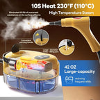 Handheld Steam Cleaner, 10s Fast Handheld Heating Steamer for Cleaning 15-in-1 High Pressure Steam Cleaner for Home & Kitchen, Grease, Grout, Tile,Floor,Couch and Car