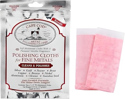 Cape Cod Polish Co Metal Polishing Cloths Foil Pouch 0.53oz, Stainless Steel