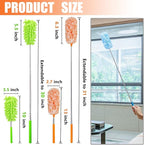 4 pcs Extendable and Washable Microfibre Feather Duster,13" to 30" Reachable, Microfibre Cleaning Tool, Small Dusters for Cleaning Office, Car, Computer, Furniture, Sofa