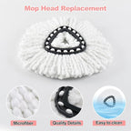 Mop Handle Mop Replace Heads and Mop Base Brush Replacement for O Cedar EasyWring 1-Tank System Include 3 Spin Mop Replacement Head, 4-Section Mop Handles, 1 Base and 1 Scrub Brush Combo