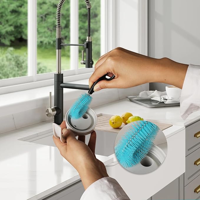 6 Pack Bottle Brush Narrow Neck Cleaning Set, Long Handle Stainless Steel Water Bottle Cleaner Brush for Washing Beer Bottle, Wine Decanter, Cup, Pipes Sinks, Straw, Cup Cover.