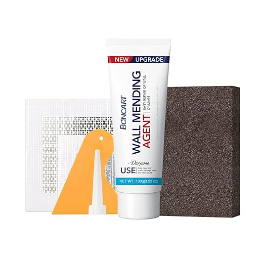 Wall Spackle & Drywall Repair Patch Kit with Mending Agent Putty, Repair Paste Plaster, Scraper & Sanding Sponge for Wall Crack/Nail Hole
