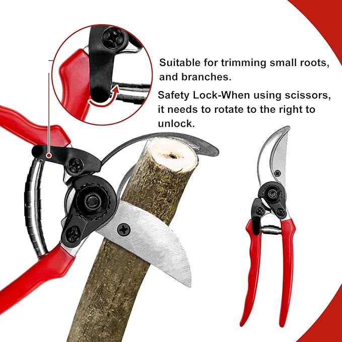 iMeshbean 3 Pieces Garden Tools Set Lopper & Pruning Shear & Tree Trimmer Pruner Ideal for Indoor & Outdoor Gardening, Branch Cutting & Plant Trimming