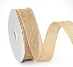Wired Edge Decorative Ribbon DIY Craft Ribbon for Holiday Garlands Gift Wrapping and Home Decor (Natural Khaki Color, 1inches)