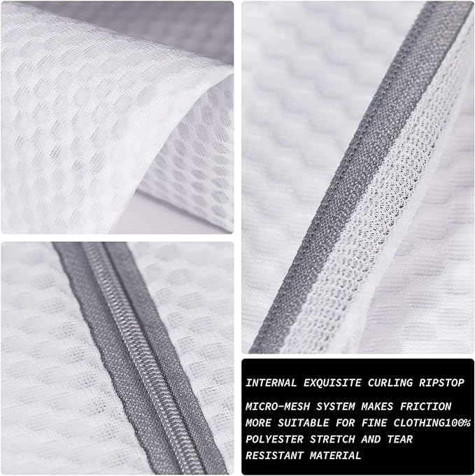 5Pcs Durable Honeycomb Mesh Laundry Bags for Delicates,Travel Organization Bag for Clothes,Jeans,Bath Towels,Bed Sheets (1X-Large 20 x 24 Inches,2 Large 16 x 20 Inches, 2 Medium 12 x 16 Inches)