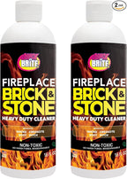 Quick 'n Brite Fireplace Gel Cleaner for Brick, Stone, Rock, Tile, and Marble, Nonabrasive Fireplace Cleaner, Made in the USA, 16 oz (Pack of 2)