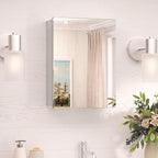 TokeShimi 14x18 Recessed Medicine Cabinet with Mirror Aluminum, Frameless Bathroom Mirror with Storage Stepless Adjustable, Silver Surface Mount Medicine Cabinet for Bathroom Farmhouse