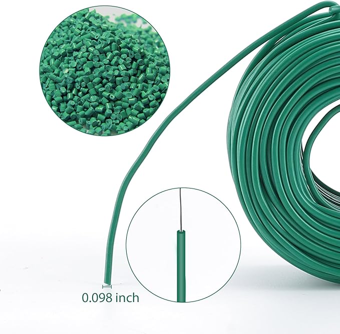 YDSL 100 Feet Soft Tie for Plants, 3 Pack Green Twist Garden Ties Gardening Supplies for Supporting Climbing Plants, Tomatoes, Vegetables, (Diameter - 2.5MM)