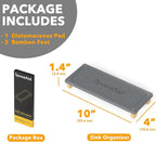 SpaceAid DryingNeat Sink Organizer, Instant Dry Sink Caddy Organizers, Kitchen Sponge Soap Holder Dispenser, Countertop Fast Drying Rack (Bamboo Feet, Dark Gray)