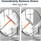 Professional Window Squeegee,2 in 1 Squeegee Window Cleaner with Long Stainless Steel Handle,Sponge Car Window Squeegee for Gas Station, Glass,Shower (Sponge Style)