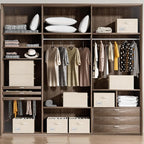 FHSQX 4 Pack Shoe Organizer for Closet,Foldable Shoe Organizer,Fits up to 48 Pairs,Storage Containers With Bottom Support for Shoes (Beige, (16.5 * 12.6 * 9.5) x4)