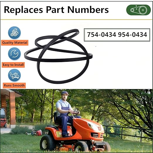 754-0434 954-0434 Lawn Mower Drive Belt for MTD Cub Cadet RT60 RT65 RTS50 RT65E RT65ES RT65H FT24 Garden Tillers, 2009 and Newer, Replaces 754 0434 954 0434