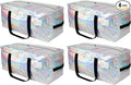 JCBZAMZ 4 Pack Heavy Duty Moving Bags Extra Large Waterproof Foldable Clothing Storage Totes Bags with Zipper,Reinforced Handles,Packing Moving Boxes for Dorm & Seasonal Storage,Iridescent