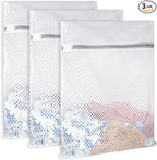 Extra Large Honeycomb Mesh Laundry Bag125gsm Net Fabric Durable and Reusable Delicate Wash Bag,Travel Organization Bag for Lingerie,Clothes,Jeans,Bath Towel,Sock (3 Large)