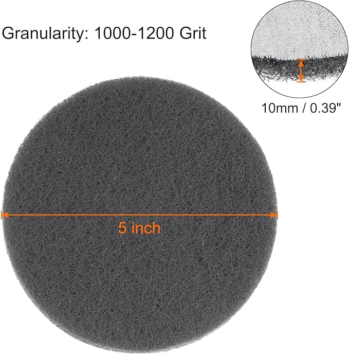 HARFINGTON 10pcs Drill Power Brush 5 inch Tile Scrubber Scouring Pads 1000-1200 Grit for Bathroom Kitchen Household Cleaning