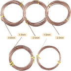 10 Rolls Bonsai Wires Anodized Aluminum Bonsai Training Wire in 5 Sizes - 1.0 mm, 1.5 mm, 2.0 mm, 2.5 mm, 3.0 mm, Total 164 Feet (Brown)