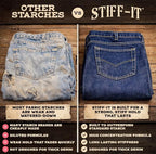 Stiff-it Western Cowboy Starch for Crisp and Clean Denim - Patent Formula with Leather Scent, Easy-Pour Design, and Winkle-Free Jeans (1)