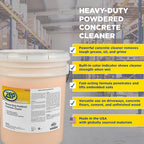 Zep Professional Heavy-Duty Powdered Concrete Cleaner, 40Lb. Bucket, Biodegradable, Dissolves Quickly and Removes Tough, Embedded Soils (R02934), Orange
