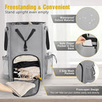 110L Backpack Laundry Bag, Laundry Backpack Heavy Duty with Shoulder Straps, Collapsible and Mesh Pocket Back to School Supplies Hamper Bag for College, Travel, Laundromat, Apartment Grey